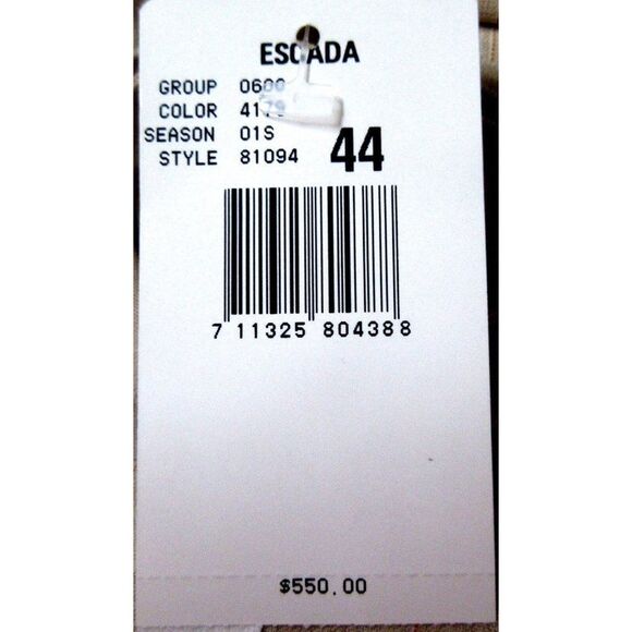 Escada Neutral Plaid Wool Stretch Dress Pants Drawstring Waist Trousers 44 NEW - Picture 12 of 12